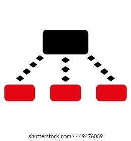 Dotted Scheme vector toolbar icon. Style is bicolor flat icon symbol, intensive red and black colors, white background, rhombus dots.