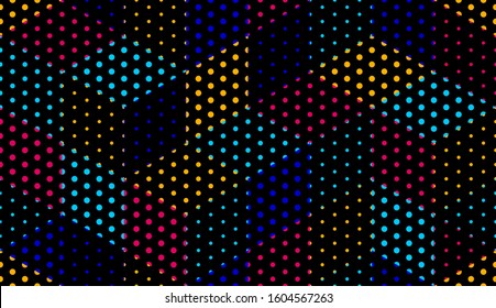 Dotted seamless isometric geometric pattern, dots 3D cubes vector tiling background, architecture and construction, wallpaper design.