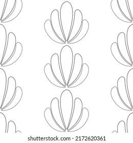 Dotted seamless pattern of seashells. Maritime print. Abstract black and white mosaic background. Vector illustration.