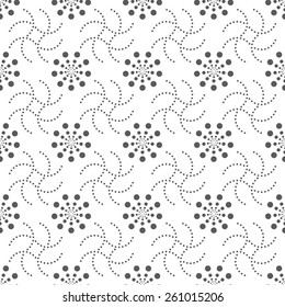 Dotted seamless patterns in grey on white background. Vector art. Perfect for wallpapers, pattern fills, web page backgrounds, surface textures, textile. Vintage simple monochrome patterns.