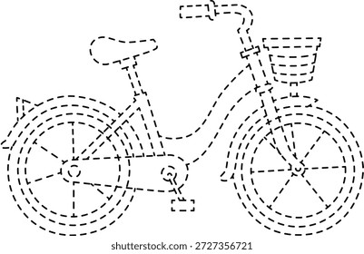 Dotted sedan outline 1 suitable for coloring pages, classroom decor, and decorative children’s artwork.