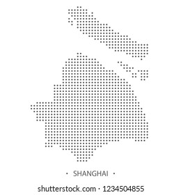 Dotted Shanghai map. Vector eps10.