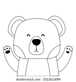 dotted shape adorable bear wild animal of the forest