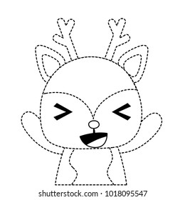 dotted shape adorable and cheerful deer wild animal