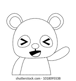 dotted shape adorable and cheerful panda wild animal