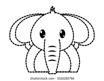 dotted shape adorable elephant cute animal character