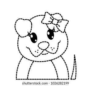 dotted shape adorable female dog cute animal