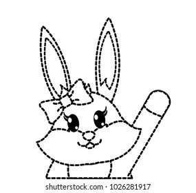 dotted shape adorable female rabbit cute animal