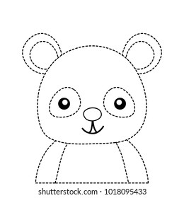 dotted shape adorable and happy panda wild animal