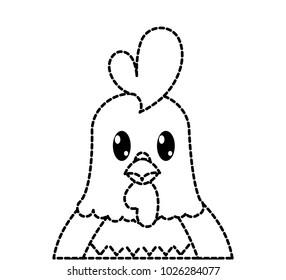 dotted shape adorable rooster cute animal character