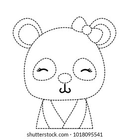 dotted shape adorable and shy panda female wild animal