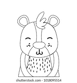 dotted shape adorable and smile bear wild animal