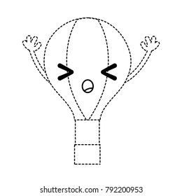dotted shape angry air balloon kawaii with arms