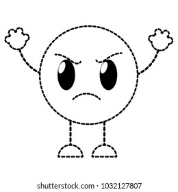 dotted shape angry emoji expression with arms and legs