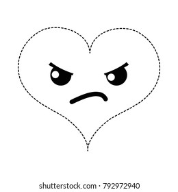 dotted shape angry heart passion kawaii character