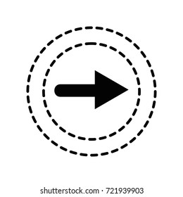 dotted shape arrow symbol icon mobile sign