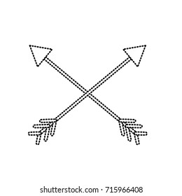 dotted shape arrows in cross with pointer design