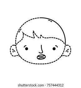 dotted shape avatar boy head with hairstyle design