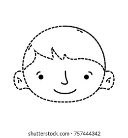 dotted shape avatar boy head with hairstyle design