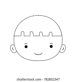 dotted shape avatar boy head with hair