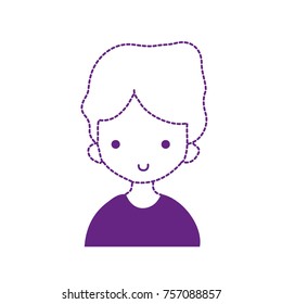 dotted shape avatar boy with t-shirt and hairstyle design