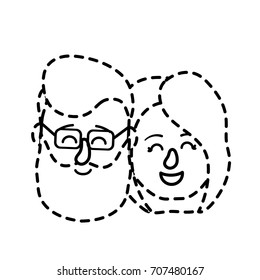 dotted shape avatar couple head with hairstyle design