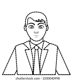 dotted shape avatar elegant man with shirt and hairstyle