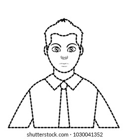 dotted shape avatar elegant man with shirt and tie style