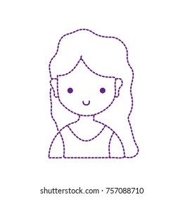 dotted shape avatar girl with blouse and hairstyle design