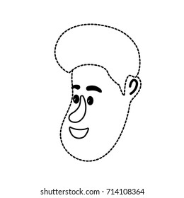 dotted shape avatar man face with hairstyle design