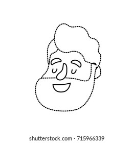 dotted shape avatar man face with hairstyle design