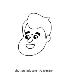 dotted shape avatar man face with hairstyle design