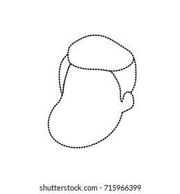 dotted shape avatar man face with hairstyle design