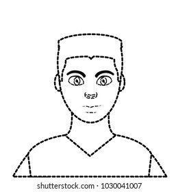 dotted shape avatar man with hairstyle design and shirt