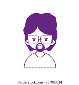 dotted shape avatar man with hairstyle and beard design