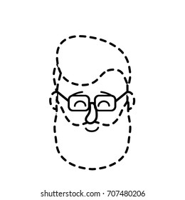 dotted shape avatar man head with hairstyle design