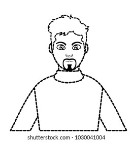 dotted shape avatar man with shirt design and hairstyle
