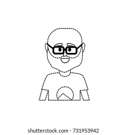 dotted shape avatar man with t-shirt design