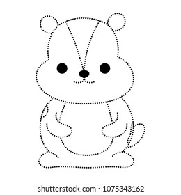 dotted shape beaver wild cute animal character
