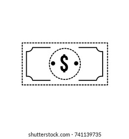 dotted shape bill dollar cas money currency