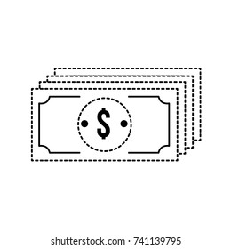 dotted shape bills dollar cas money currency