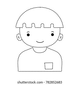 dotted shape boy with hairstyle and t-shirt design