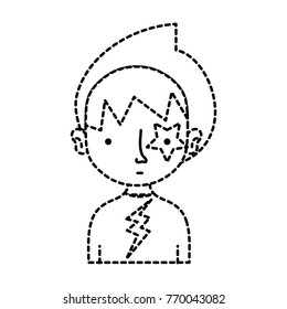 dotted shape boy rocker with star tattoo and t-shirt
