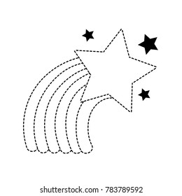 dotted shape bright rainbow in the sky with stars design