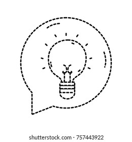 dotted shape bulb idea inside chat bubble message