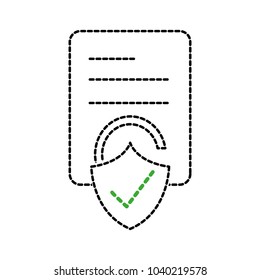 dotted shape business document paper with padlock good security