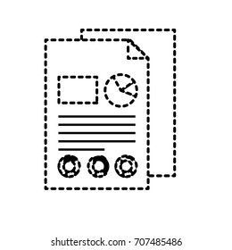 dotted shape business documents with statistics diagram graphy