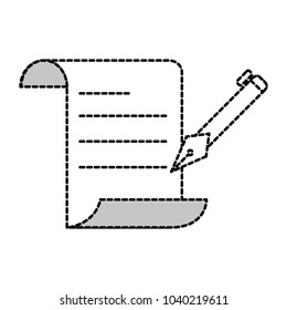 dotted shape business office document paper with pen