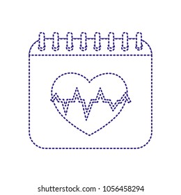 dotted shape calendar with heartbeat to organize information event