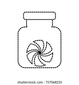 dotted shape candy sweet dessert inside crystal jar
